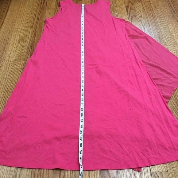 Soft Surroundings Amalfi Lipstick Pink Sleeveless V-neck Pullover Midi Dress - Picture 14 of 16